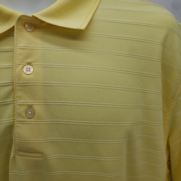 PGA Tour Men's XL Yellow Golf Polo Textured Soft Sport Short Sleeve Shirt - Picture 2 of 11